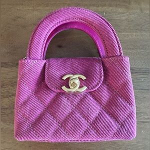 NWT Chanel Mini Nano Shopper Pink Denim